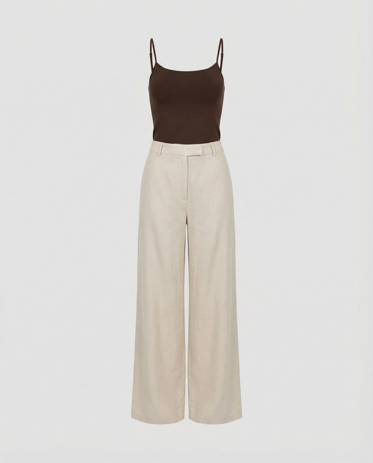 Damen Leinenhose Leicht Plissiert Weitbein Sommer