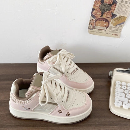Damen Sneaker Karomuster Atmungsaktiv Bequem