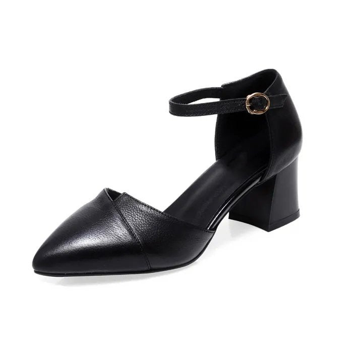 Damen Stilettos Elegante Schnalle Blockabsatz
