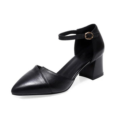 Damen Stilettos Elegante Schnalle Blockabsatz