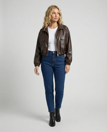 Damen Kurzjacke mit Kapuze und Kordelzug