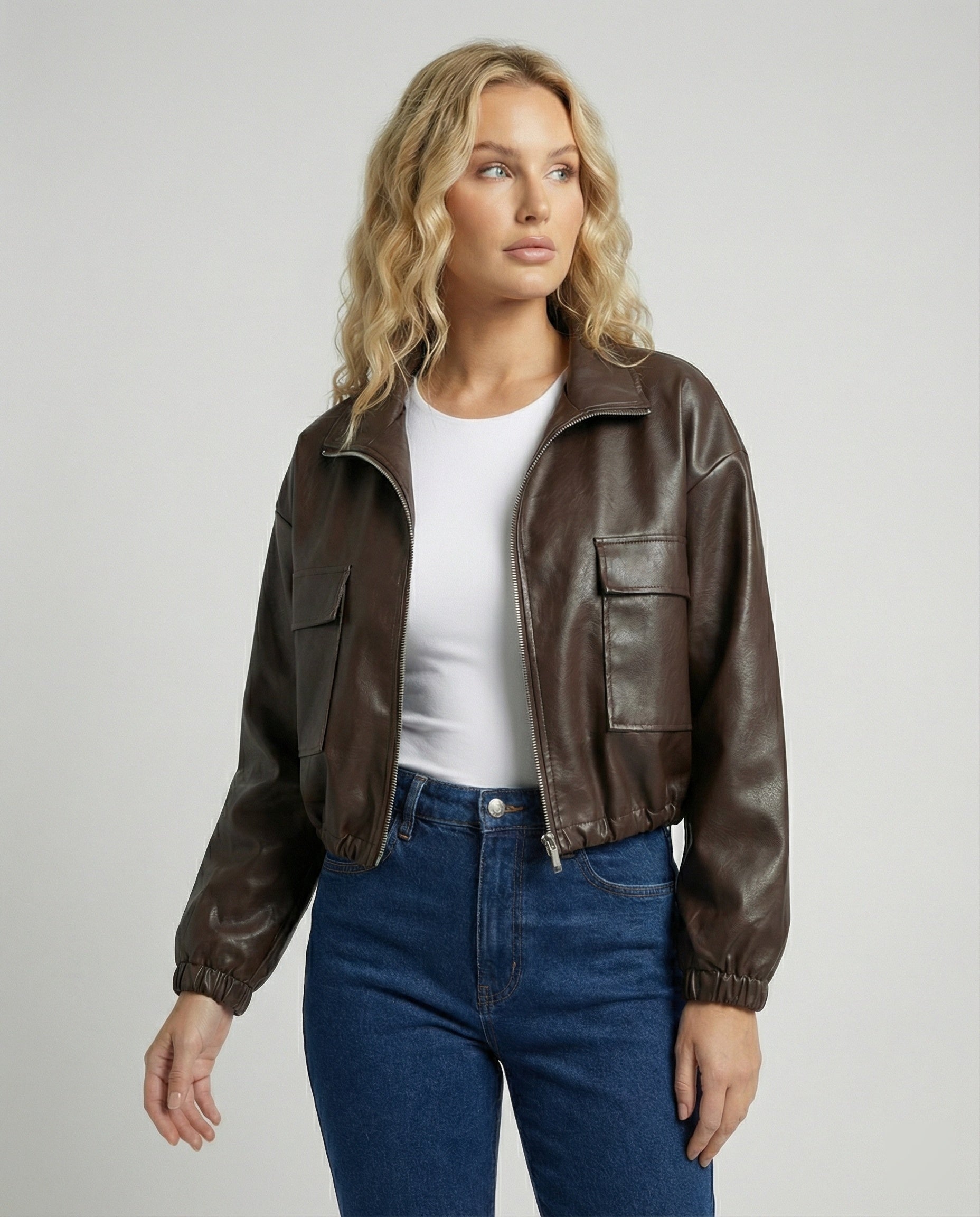 Damen Kurzjacke mit Kapuze und Kordelzug - Norvielle