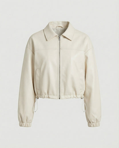Damen Kurzjacke mit Kapuze und Kordelzug