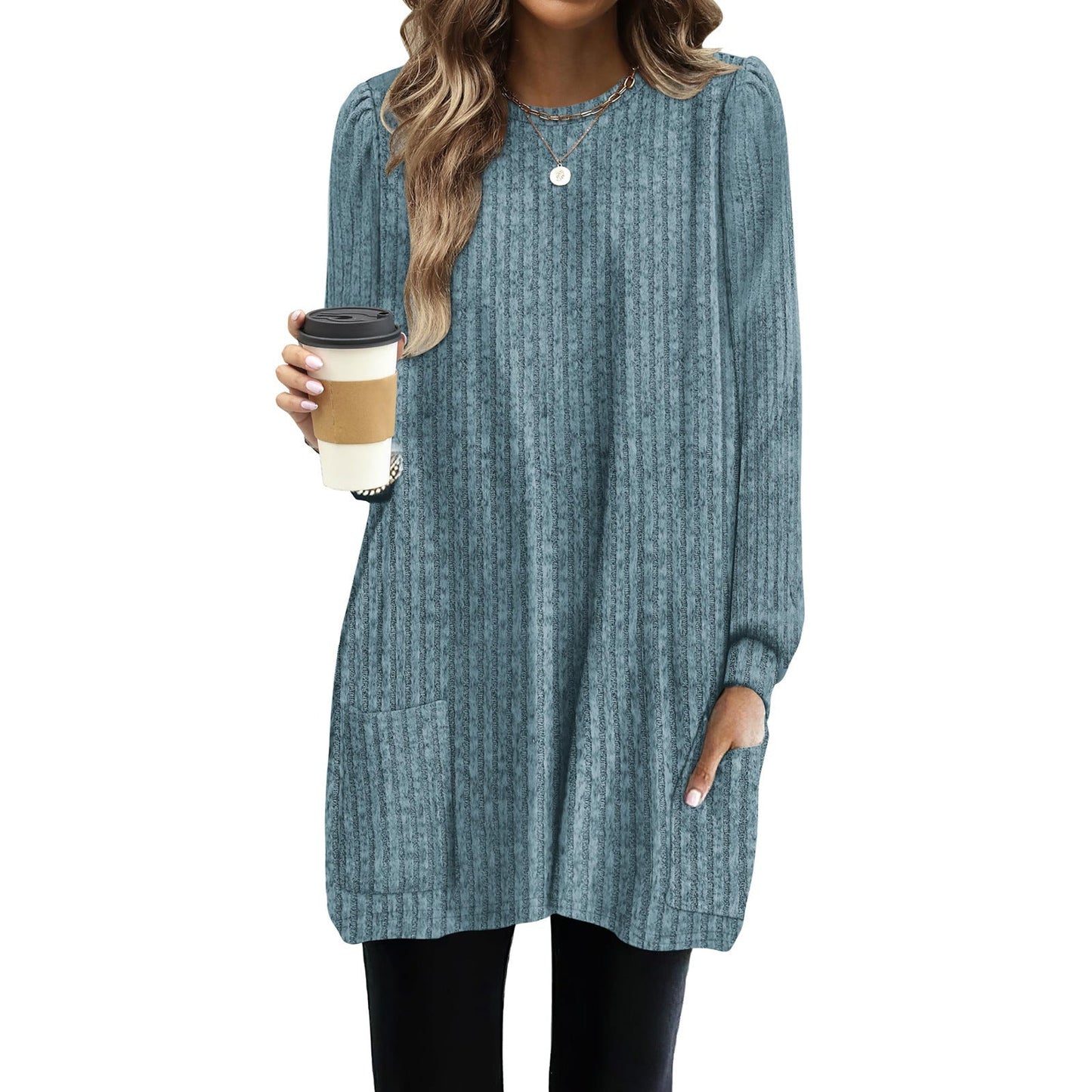 Damen Langarmkleid Berlin Chic Eleganz