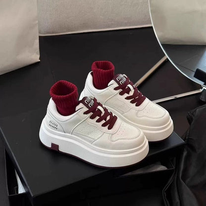 Damen Plattform Sneaker Rutschfeste Sohle Modisch