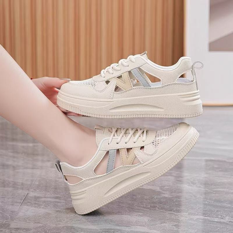 Damen Sneaker Atmungsaktives Mesh Chunky Schuhe Cut-Out-Design