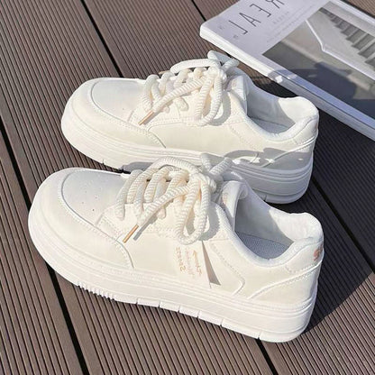 Damen Plattform Sneaker Atmungsaktives Material Sportlich