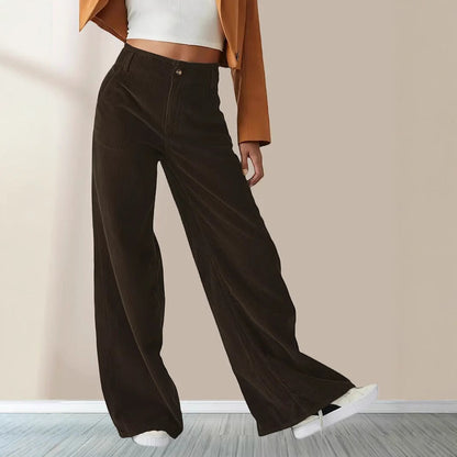 Damen Stoffhose Elegant Mit Taschen