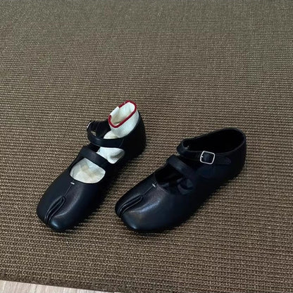 Damen Ballerinas Bequem Verstellbar