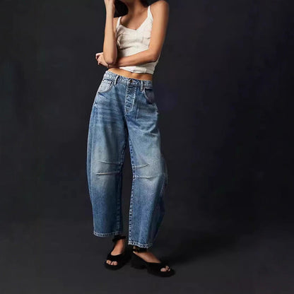 Damen Jeanshose Weite Bein Lässig Casual ist bereits gut, aber ich