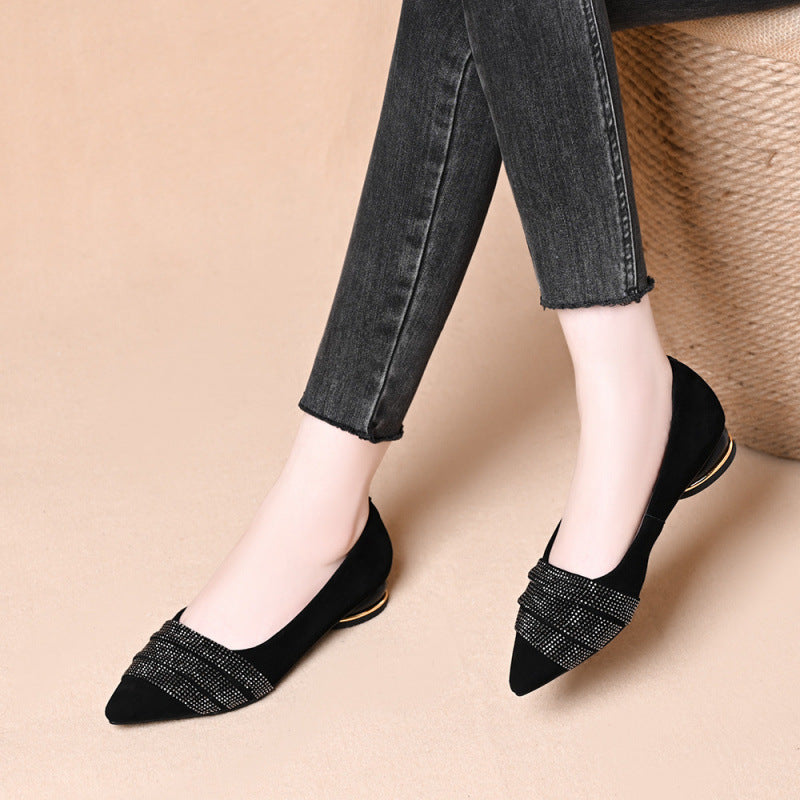 Damen Glitzer Ballerinas Spitze Comfort Schuhe