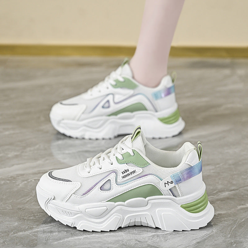 Damen Sneaker Sportlich Chunky Atmungsaktives Mesh Stabile Sohle