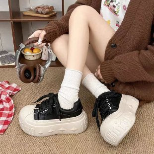 Damen Plateau Sneaker Bequem Höhe 7cm Schuhe