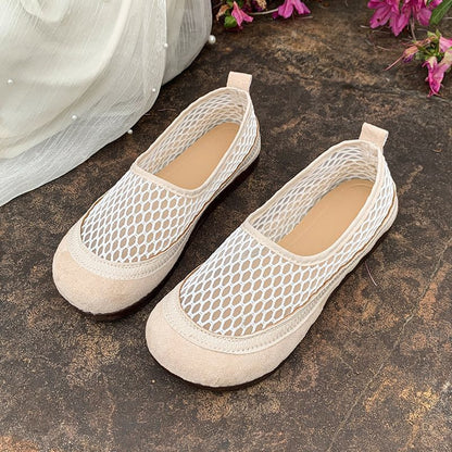Damen Ballerinas Atmungsaktives Netzdesign Elastisch
