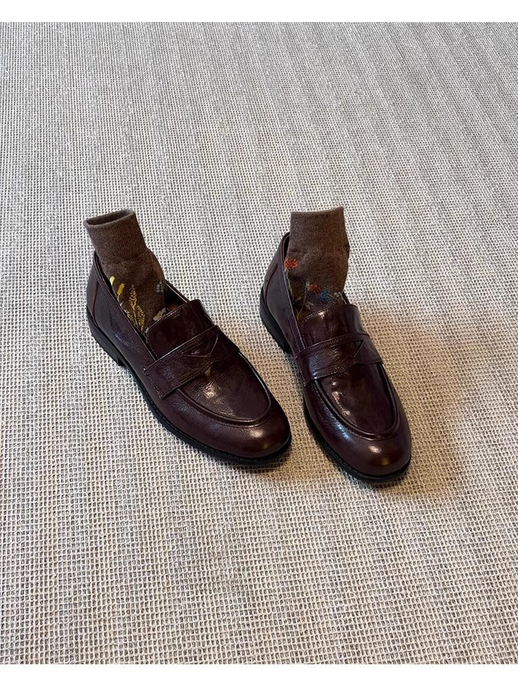 Damen Mokassins Leder Elegante