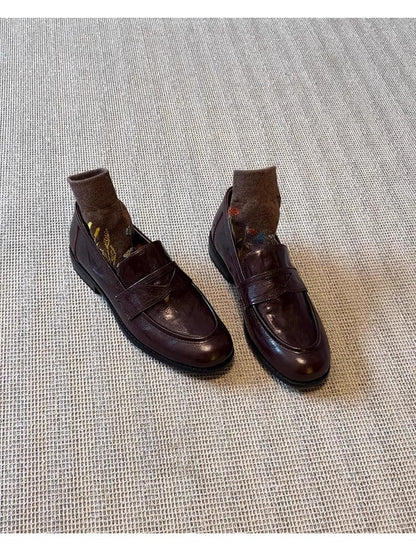 Damen Mokassins Leder Elegante