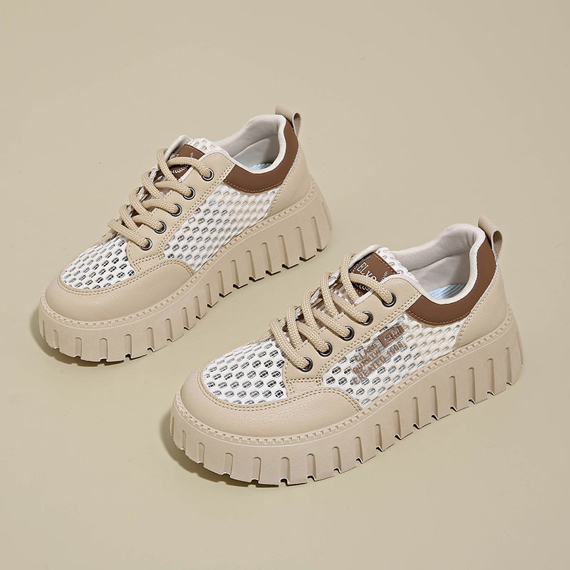 Damen Plateau Sneaker Atmungsaktives Mesh Robust