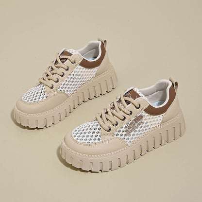 Damen Plateau Sneaker Atmungsaktives Mesh Robust