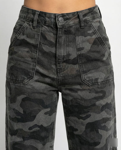 Damen Palazzo-Hose Camouflage Größe XL Hochwand