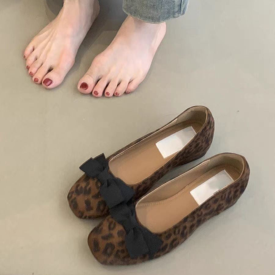 Damen Ballerinas Elegant Schleifen Komfortschuhe