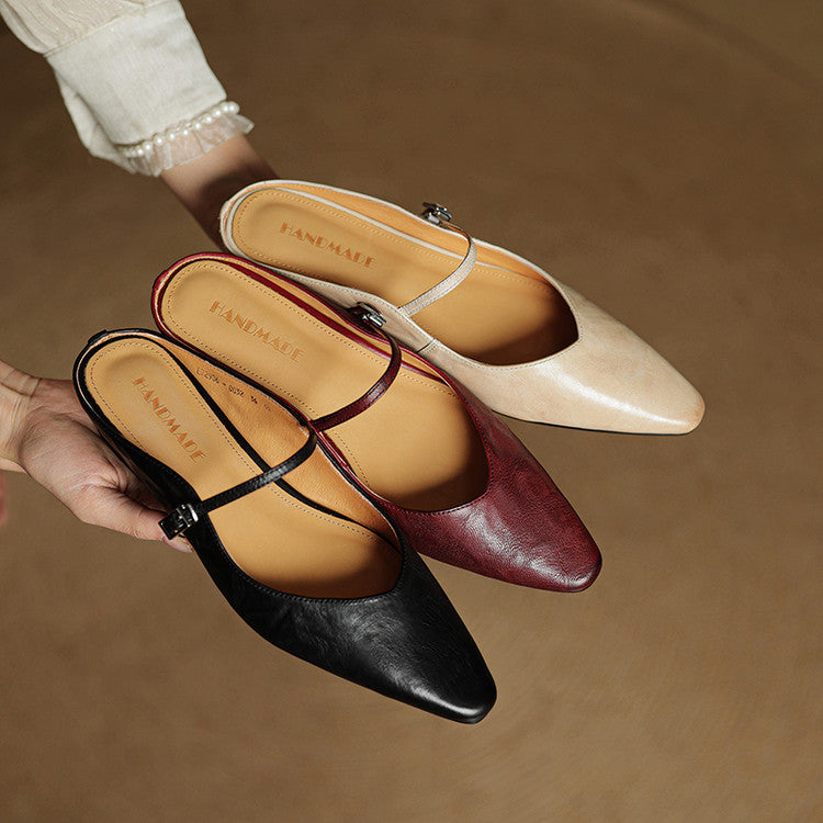 Damen Leder-Slipper Echtleder Bequem