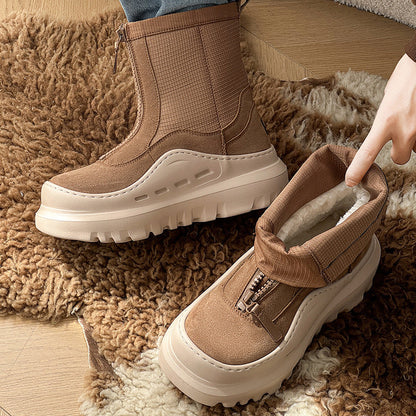 Damen Winterstiefel Warm Rutschfest Fütterung Schwarz - Norvielle