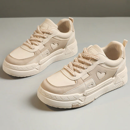 Damen Sneaker Chunky Herz Dekoration Bequem