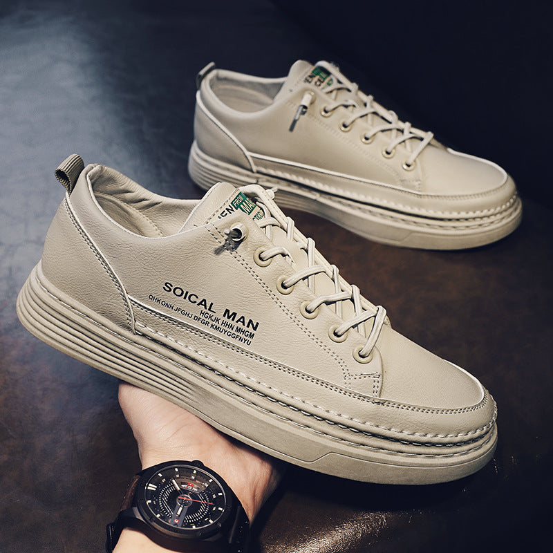 Herren Leder Sneaker Weich Lässig