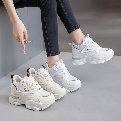 Damen Sneaker Hochwertiges Mesh Atmungsaktiv Dickes Profil