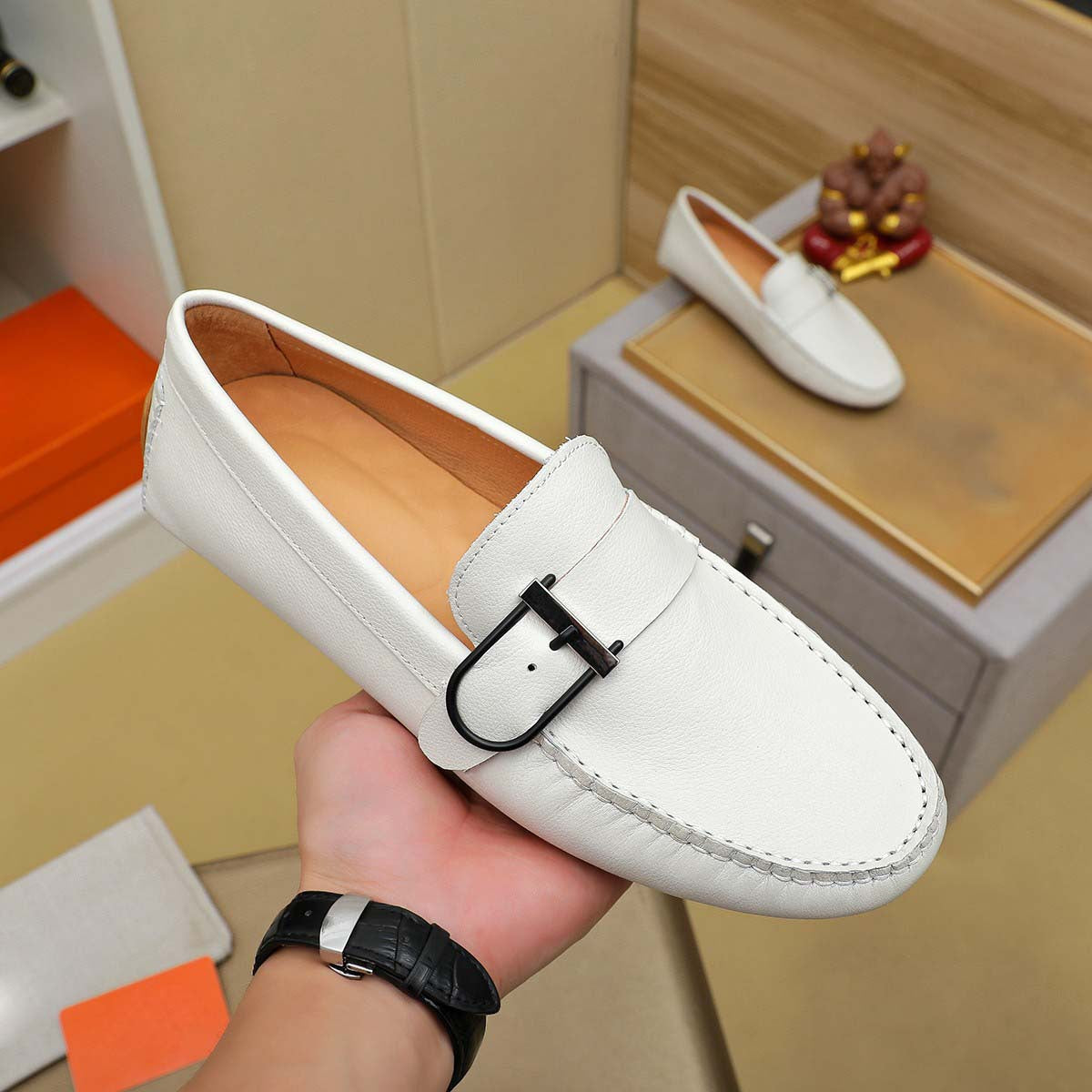 Herren Mokassins Leder Schnalle Modern
