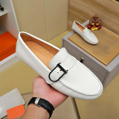 Herren Mokassins Leder Schnalle Modern