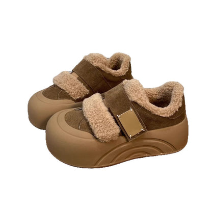 Damen Clogs Flauschig Verstellbar Klettverschluss Bequem kann zu