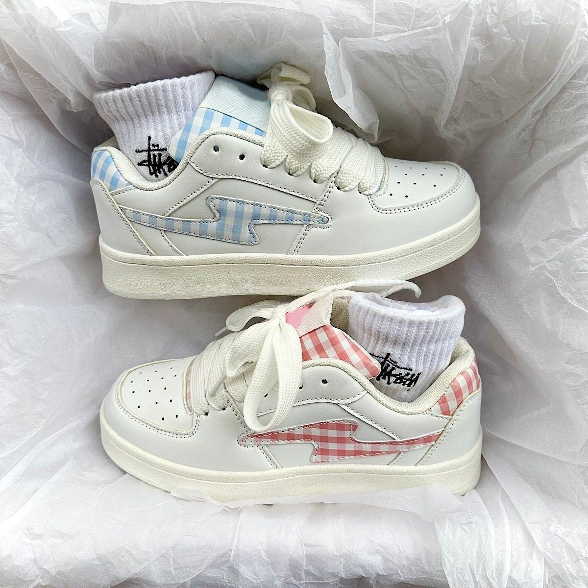 Damen Sneaker Karomuster Strapazierfähig