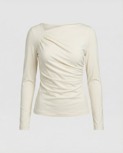 Damen Langarmshirt Rundhals Figurbetonung