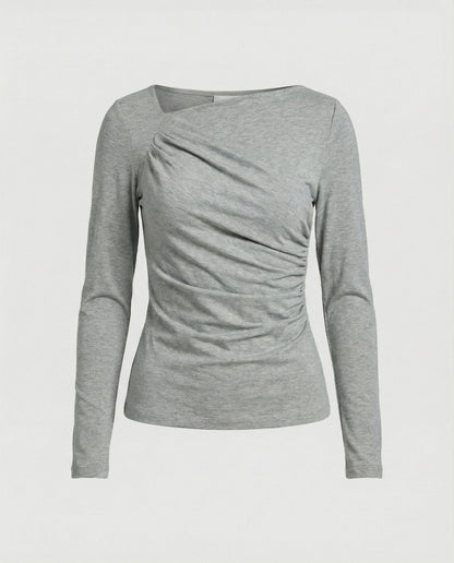 Damen Langarmshirt Rundhals Figurbetonung