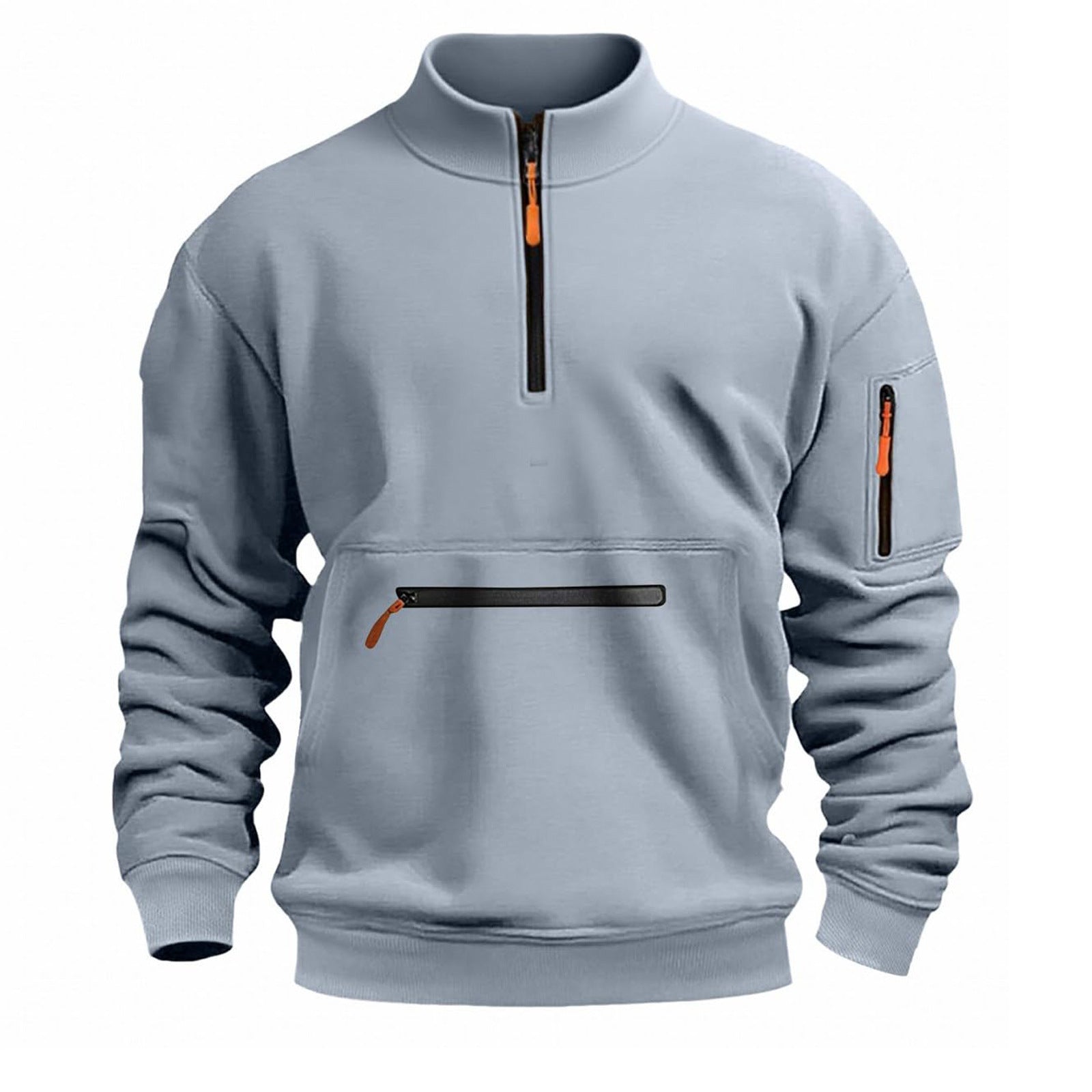 Herren Sweatshirt Reißverschluss Modern Funktionsfleece - Norvielle