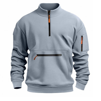 Herren Sweatshirt Reißverschluss Modern Funktionsfleece - Norvielle