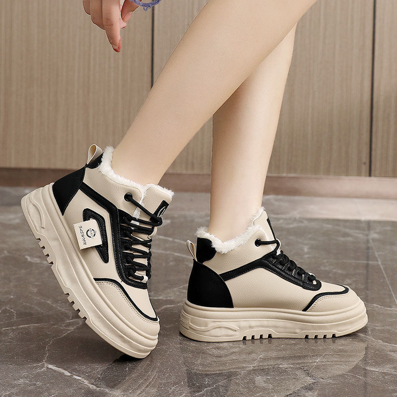 Damen High- Sneaker Warmfleece Innensohle Rutschfest