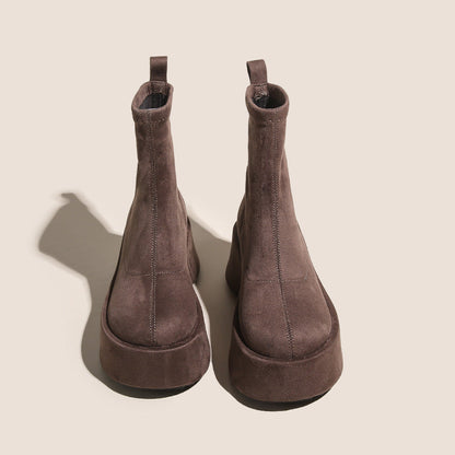 Damen Ankle Boots Wildleder Bequem Leicht