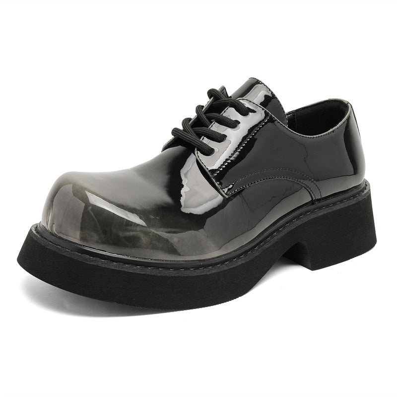 Damen Schnürschuhe Dicke Sohle Hochglänzend