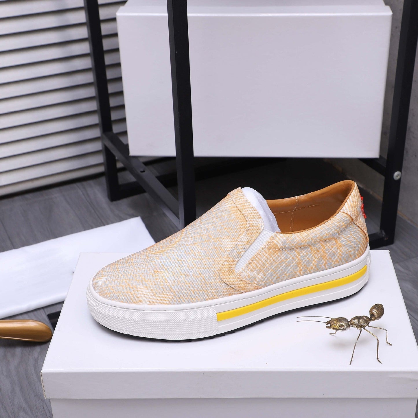 Damen Slip-On Sneaker Elastisch Atmungsaktiv Bequem