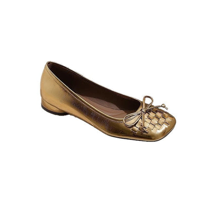 Damen Ballerinas Geflochten Bequem Elegant