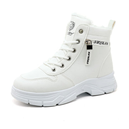 Damen Winterstiefel Warm Rutschfest Hochschuhe Schwarz - Norvielle