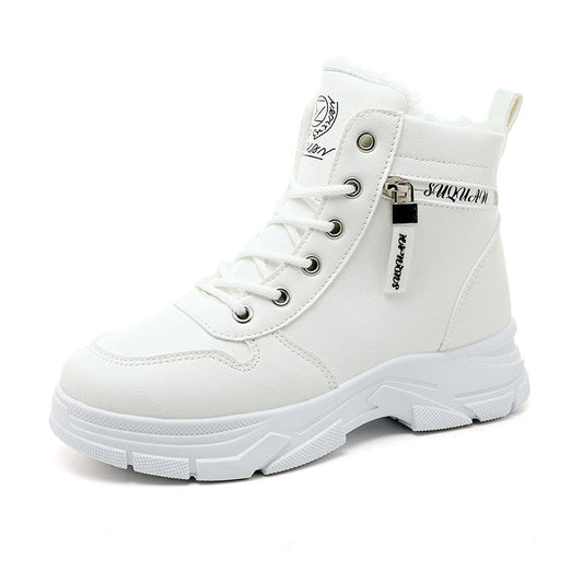 Damen Winterstiefel Warm Rutschfest Hochschuhe Schwarz - Norvielle