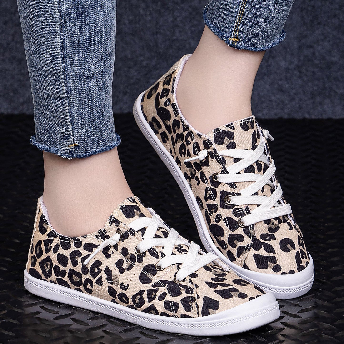 Damen Segeltuchschuhe Bequem Heidi Stil