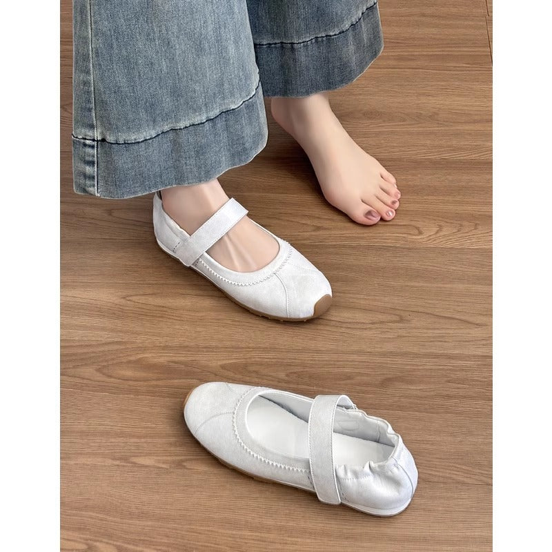 Damen Ballerinas Weiches Wildleder Bequem Mit Riemen - Norvielle