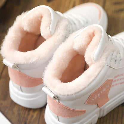 Damen Sneaker Hoch Schaft Kuschelig Trendig