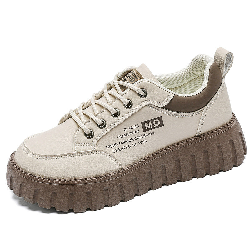 Damen Plattform Sneaker Atmungsaktives Material Gummi