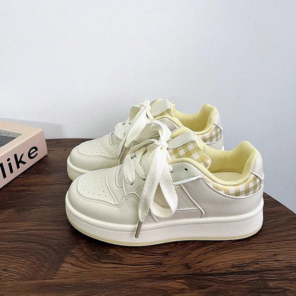 Damen Sneaker Kariert Hochdämpfend