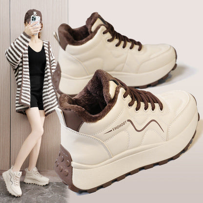 Damen Sneaker Hochgeschnittene Warmfutter Rutschfest - Norvielle